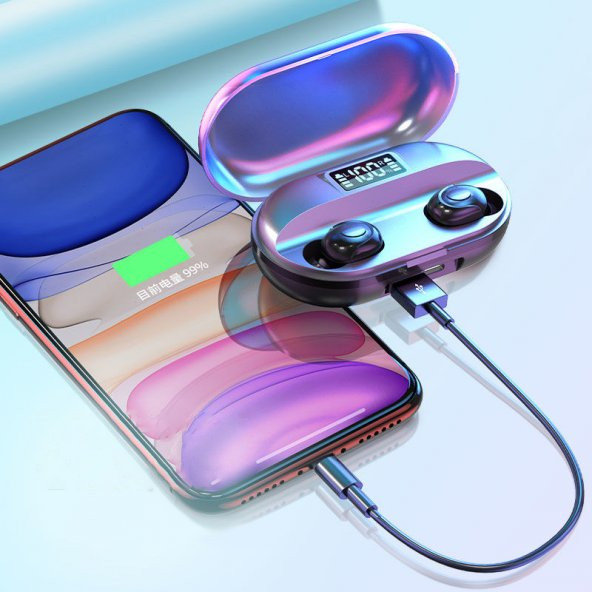 HEPU HP622 TWS Kablosuz Kulak İçi Bluetooth Kulaklık Siyah - 6
