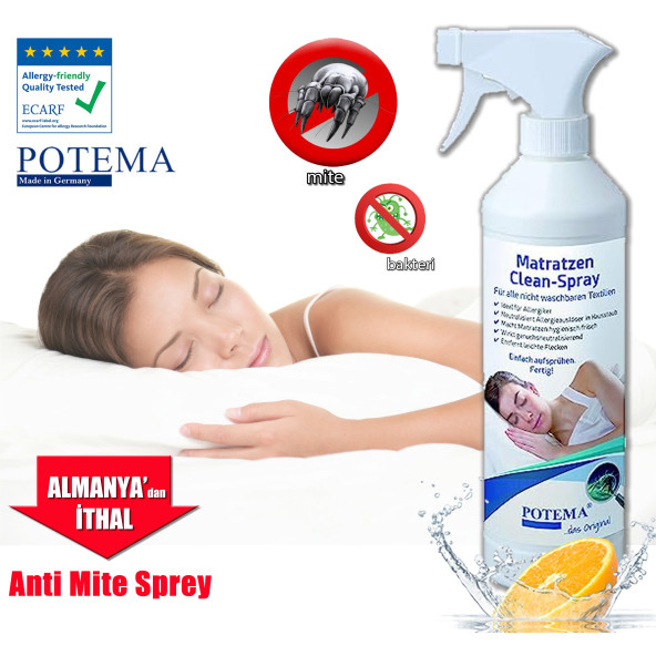 Potema Anti-Mite Hijyen Sprey 330 ml Yatak Temizleme Spreyi (ev tozu akarları için özel) Mattress-Clean-Spray