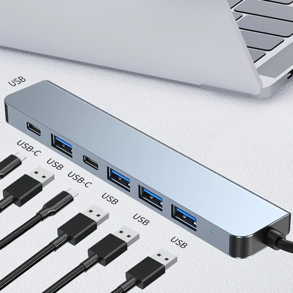 HEPU HP-B03 7in1 USB/Type-C HUB Çoklayıcı - 3