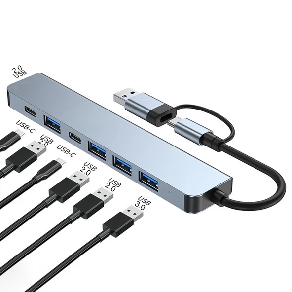 HEPU HP-B03 7in1 USB/Type-C HUB Çoklayıcı - 2