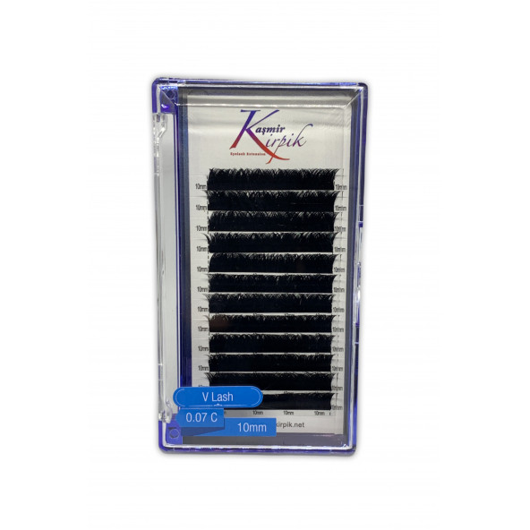 Kaşmir V Kirpik 0.07 mm C kıvrım 10 numara tek boy kutu - 2