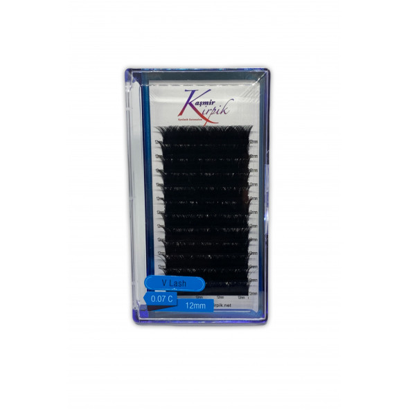 Kaşmir V Kirpik 0.07 mm C kıvrım 12 numara tek boy kutu - 2