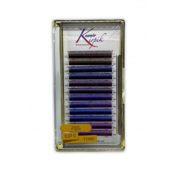 Kaşmir Y Kirpik Renkli Mix renk C kıvrım 0.07 mm 11 numara