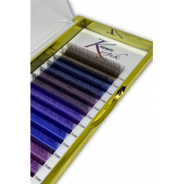 Kaşmir Y Kirpik Renkli Mix renk C kıvrım 0.07 mm 11 numara - 2