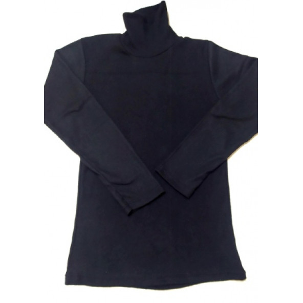 Siyah Balıkçı Yaka Fitilli Likralı Body Triko Kazak - Resim 2