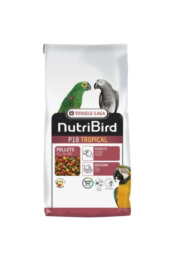 Versele Laga Nutribird P19 Tropical (Renkli) 10kg Kapalı Ambalaj