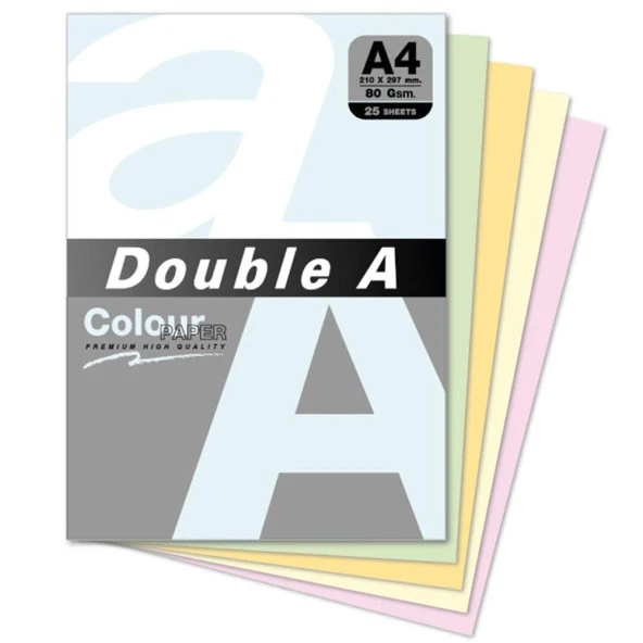 Double A Renkli Kağıt A4 80 GR Pastel Okyanus Mavisi (25 Adet Pastel Okyanus Mavisi Kağıt)