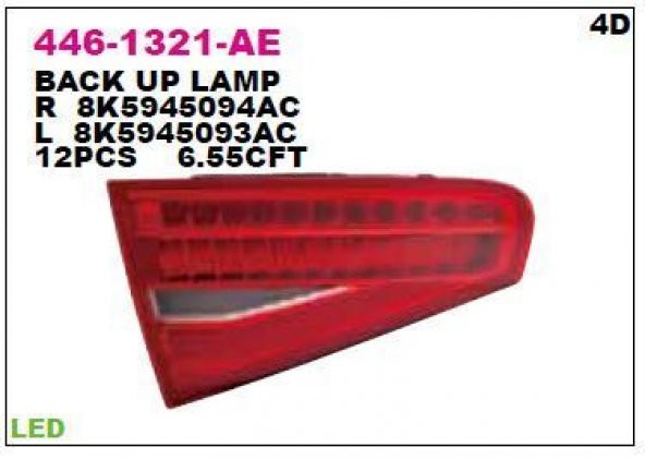 AVDANOTO BAGAJ STOP LAMBASI SOL AUDI A4 12- LEDLI TIP - 8K5945093AC - 1