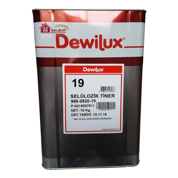 Dewilüx Selülozik Tiner 10 Kg (12 Litre)