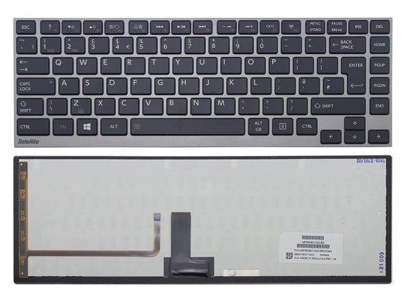 Toshiba Z835-P330 Notebook Klavyesi - Siyah - Backlit