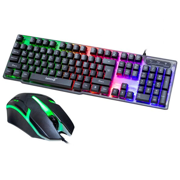 Lennox LX-T302, Deiog DY-T302 Bright  Backlit Gaming Klavye Mouse SET (RGB)