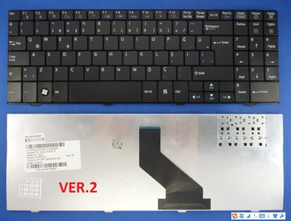 LG R510, R580, R560, Notebook Klavyesi - Siyah - TR- Ver.2