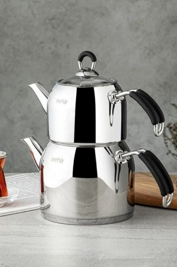 Nehir 29006 Maxi Modern Çelik Çaydanlık Takımı