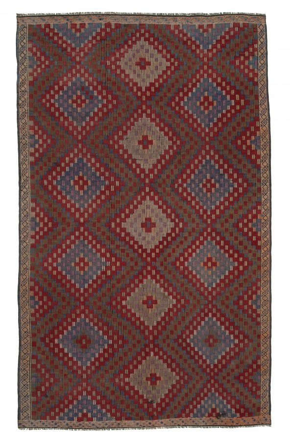 Bespoky Geometric Kilim Beyaz Geometrik Keçi Tüyü El Dokuma Alan Halısı