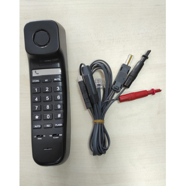 KAREL TEST TELEFONU SİYAH (KESMELİ KESMESİZ TEST KABLOLU)