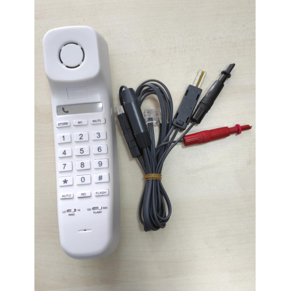 KAREL TEST TELEFONU BEYAZ (KESMELİ KESMESİZ TEST KABLOLU)