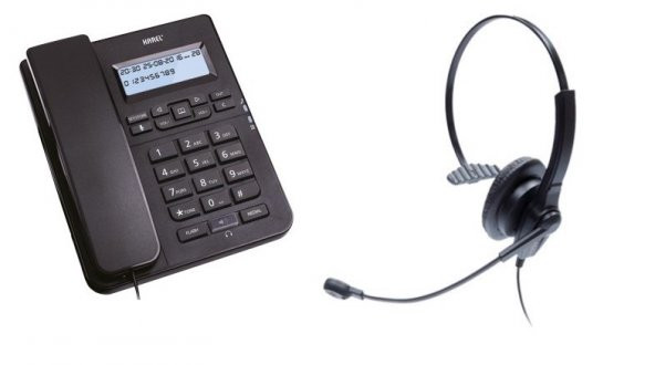 Karel TM145 - KLK214 Kulaklıklı Masaüstü Çağrı Merkezi Telefonu