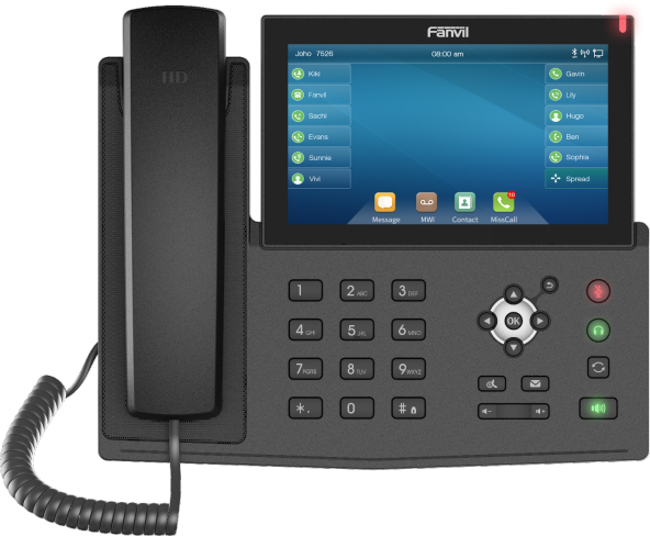 Fanvil X7 Renkli Dokunmatik Ekran Masaüstü IP Çağrı Merkezi Telefonu