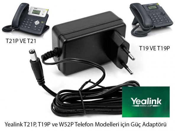 Yealink T21P. T19P Ve W52P Telefon Modelleri Için Güç Adaptörü