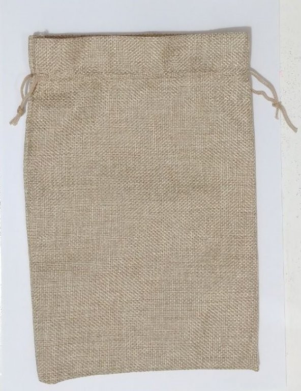 26x17,5 cm Hasır Kese Çanta Torba Hediyelik Kese Keten - 1