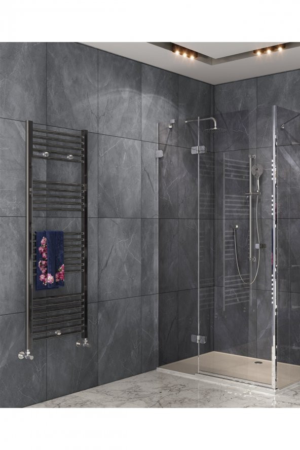 Toprak Havlupan 50 X 100 Cm 14 Borulu Düz Siyah Havlupan Radyatör 5 Yıl Garantili - 4