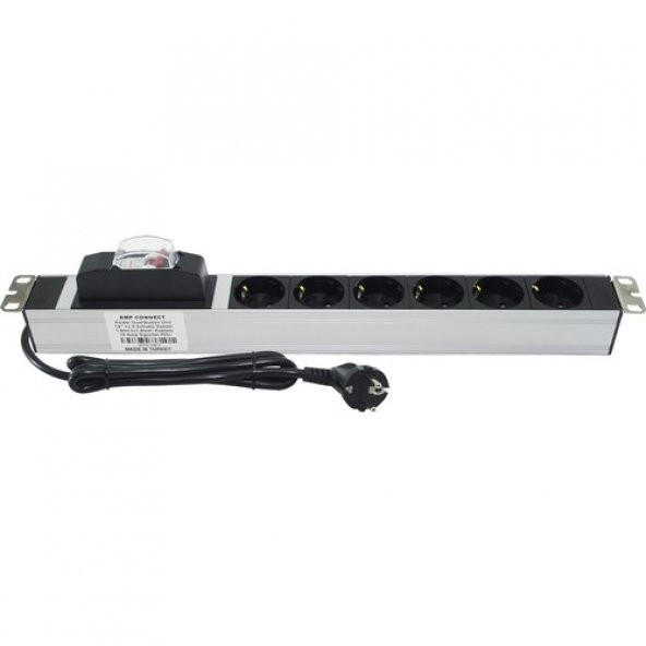 19" 1U 6 Lı (16A) Sigortalı Rack Kabin Priz Grubu Pdu - 3
