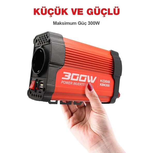 KOBB KBN300 12V/220V 300Watt Modifiye Sinüs Dönüştürücü İnvertör - 4