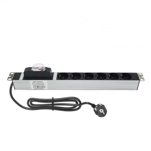 1U 19" 6Lı Sigortalı Priz Grubu - 2