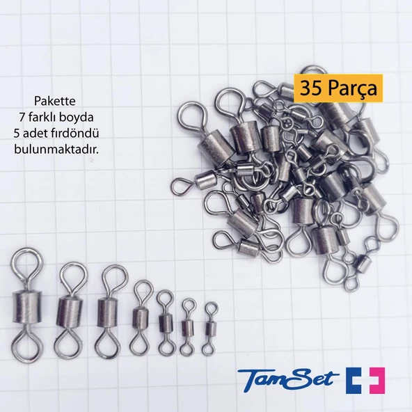 TAMSET 7 Farklı Numara 35 Parça Fırdöndü Seti - 2