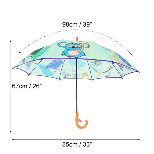 Milk&Moo Jungle Friends Çocuk Şemsiyesi Unisex - 7