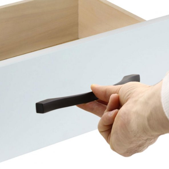 Çekmece Mutfak Dolap Kapak Kulpu Kulbu 160-192 mm Mat Siyah Metal Kulp - 2