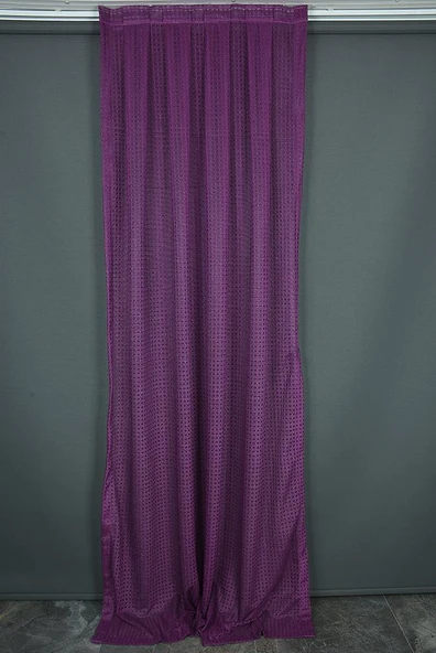 KARDELEN MODEL MOR RENK TEK KANAT Pileli Fon Perde 75*260 cm ürün görseli