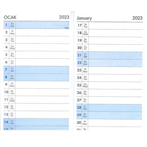2023 Keskin Color Aylık Cep Ajandası Bordo 9x165 - 2