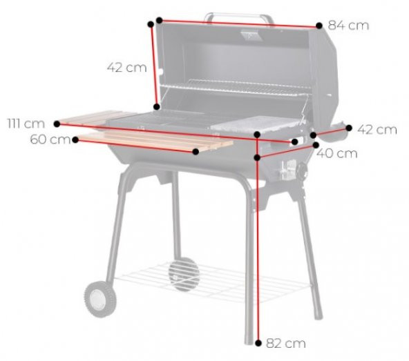 Guruss CG-075 Kömürlü Barbekü Mangal + Önlük + Kılıf - 4