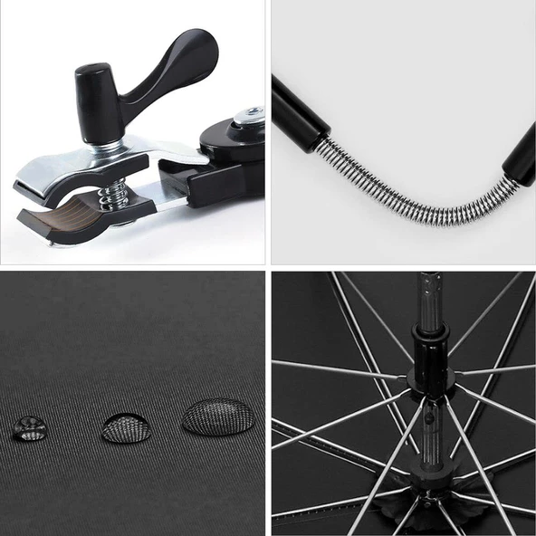 Valkyrie Bebek Arabası İçin Ayrılabilir 360 Derece Ayarlanabilir 75 cm Şemsiye - Gri - 7