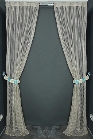 KÜÇÜK BAKLAVA MODEL VİZON RENK TEK KANAT Pileli Fon Perde 75*260 cm - Resim 5