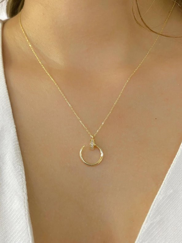 8 Ayar Çivi Model Günlük Şık Altın Kolye 1,54 gr - Resim 3