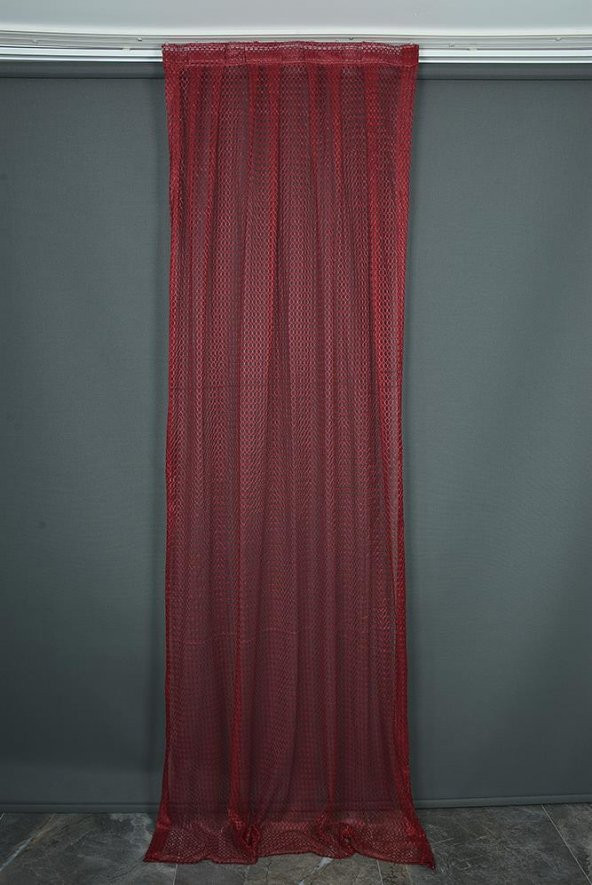 ORKİDE MODEL BORDO RENK TEK KANAT Pileli Fon Perde 75*260 cm - 2