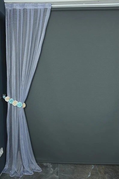 ORKİDE MODEL GRİ RENK TEK KANAT Pileli Fon Perde 75*260 cm - Resim 4