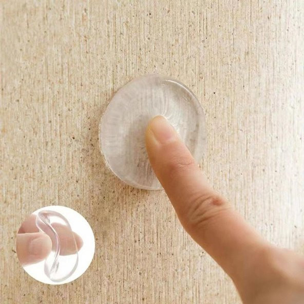 Yapışkanlı Cam Tutucu Şeffaf 10 mm 50Li Mobilya Raf Ses Tutucu - 4