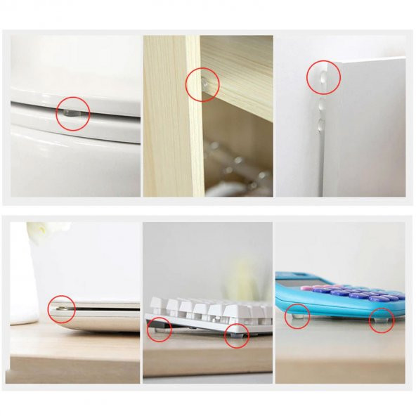 Yapışkanlı Cam Tutucu Şeffaf 10 mm 50Li Mobilya Raf Ses Tutucu - 5