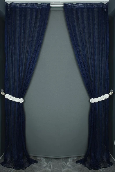 ORKİDE MODEL LACİVERT RENK TEK KANAT Pileli Fon Perde 75*260 cm - Resim 5