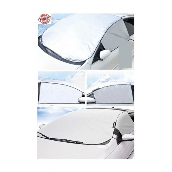AutoEN Buzlanma Önleyici Araba Cam Üstü Kar Örtüsü Su Geçirmez Ön Ve Yan Cam Koruma ENCYRK - 3