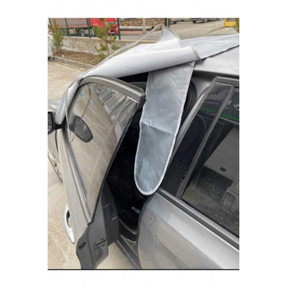 AutoEN Buzlanma Önleyici Araba Cam Üstü Kar Örtüsü Su Geçirmez Ön Ve Yan Cam Koruma ENCYRK - 5