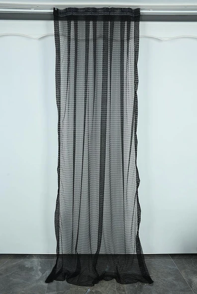 ORKİDE MODEL SİYAH RENK TEK KANAT Pileli Fon Perde 75*260 cm - Resim 2