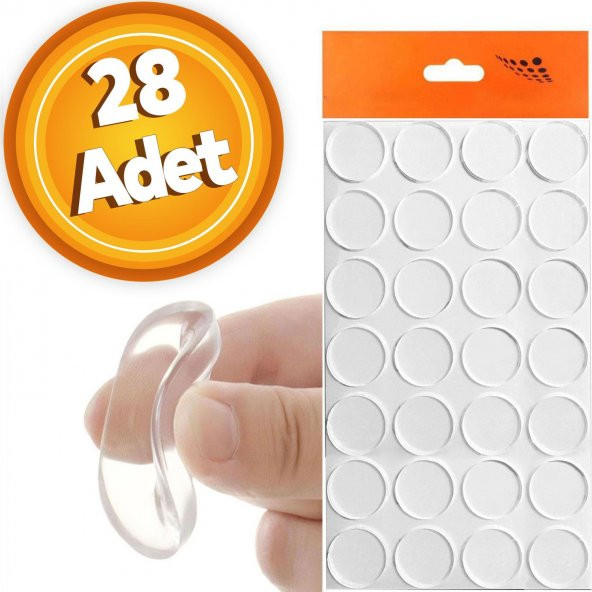 Yapışkanlı Cam Tutucu Şeffaf 14 mm 28Li Mobilya Raf Ses Tutucu