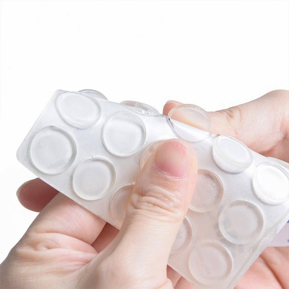 Yapışkanlı Cam Tutucu Şeffaf 22 mm 15 Li Mobilya Raf Ses Tutucu - 2