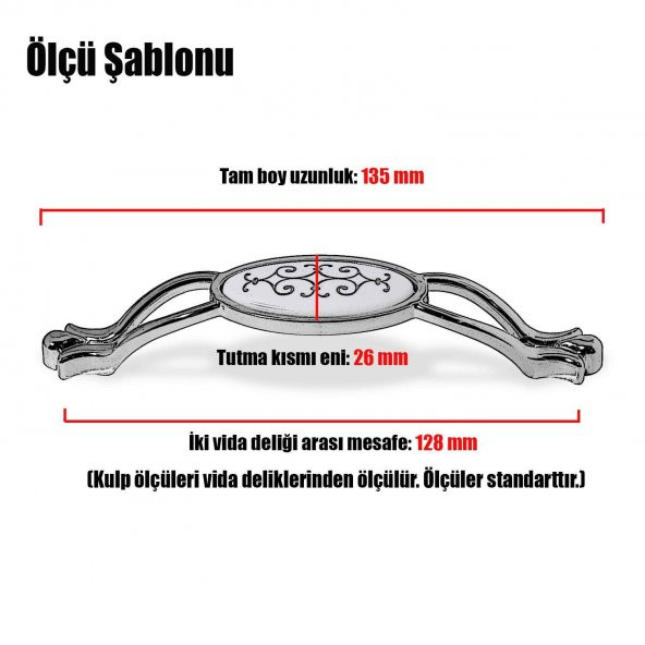 Çekmece Dolap Kapak Kulpu Kulbu 128 mm Antik Bakır Metal Kulp (4 ADET) - 4