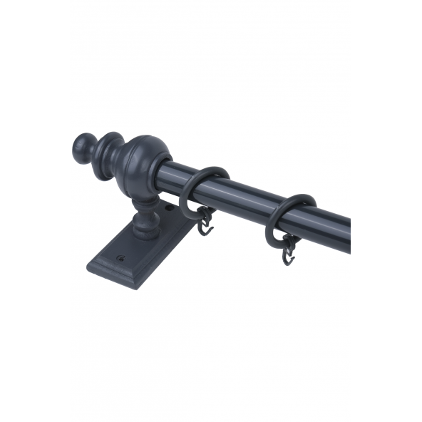 Antrasit Raysız Ahşap Rustik Perde Askısı - 125 CM - 6