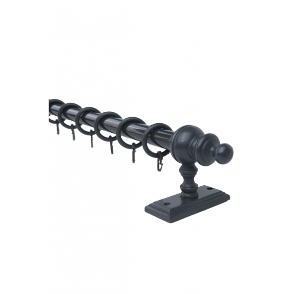 Antrasit Raysız Ahşap Rustik Perde Askısı - 125 CM - 7